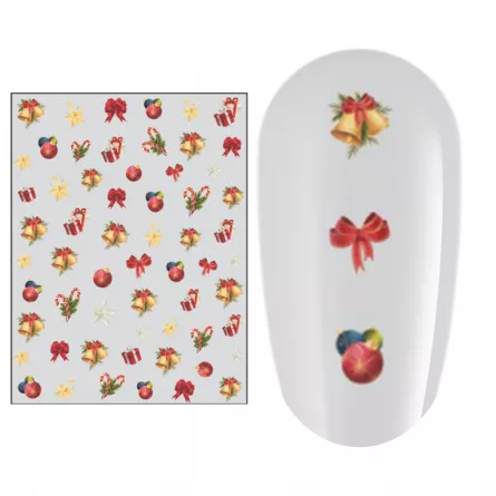 Sticker nail art Lila Rossa, pentru Craciun, Revelion si iarna, 15 x 9 cm, z-d4658, [],https:lilarossa.ro