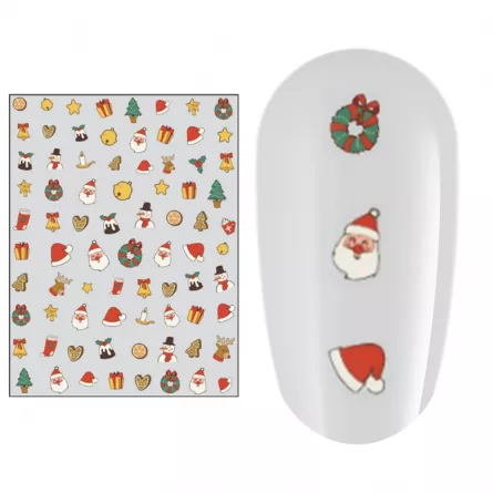 Sticker nail art Lila Rossa, pentru Craciun, Revelion si iarna, 15 x 9 cm, z-d4664, [],https:lilarossa.ro