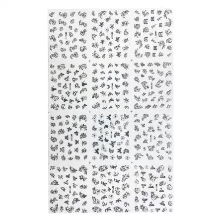 Set stickere A5 pentru decor unghii Lila Rossa, cu flori, fluturi, 12 buc, smy-231-234, [],https:lilarossa.ro