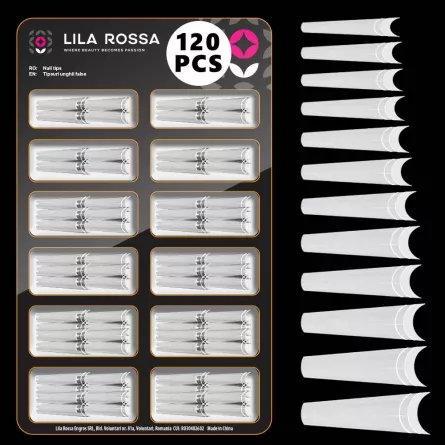Tipsuri unghii false 120 buc, 12 marimi, Lila Rossa, Natur, KG113, [],https:lilarossa.ro