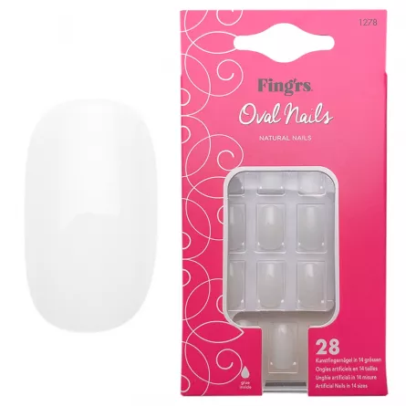 Tipsuri unghii false, oval nails natural nails, 28 buc + lipici unghii false + pila unghii + betisor portocal, [],https:lilarossa.ro