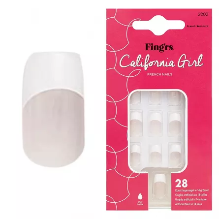 Tipsuri unghii false, California Girl French Nails, Fingrs, 24 buc. , [],https:lilarossa.ro