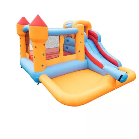 Trambulina gonflabila Karemi, cu tobogan si piscina,  pentru copii, 340x300x200 cm, [],https:lilarossa.ro