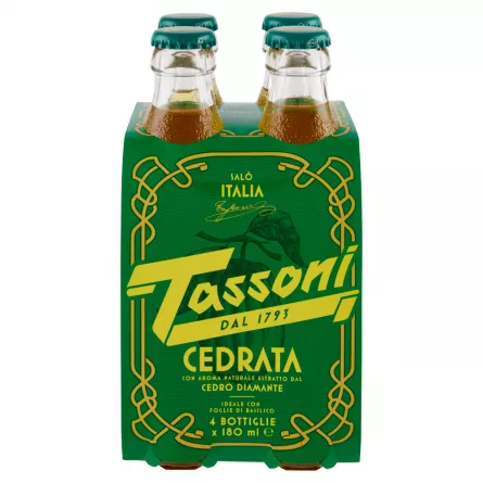 Bautura Non Alcoolica Cedrata Tassoni 4x180 ml, [],magazinitalian.ro