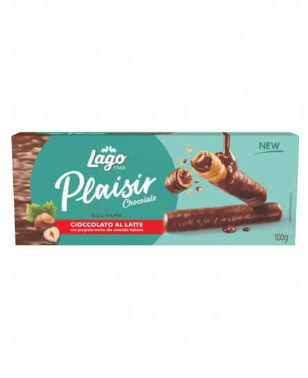 Roll Wafer Cu Ciocolata Cu Lapte Lago Plaisir, [],magazinitalian.ro