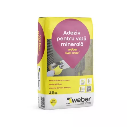 Adeziv pentru vata minerala Weber P40 Max2 25kg, [],maxbau.ro