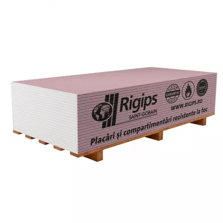 Placa gips carton Rigips RF 12.5 x 1200 x 2600 mm, [],https:maxbau.ro