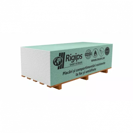 Placa gips carton Rigips RFI 12.5 x 1200 x 2600 mm, [],https:maxbau.ro