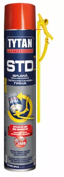 Spuma poliuretanica cu pai STD Ergo (all season), Tytan Professional, 750ml, [],https:maxbau.ro