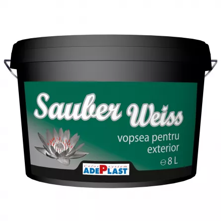 Vopsea lavabila pentru exterior Adeplast Sauber Weiss alba 3L, [],https:maxbau.ro