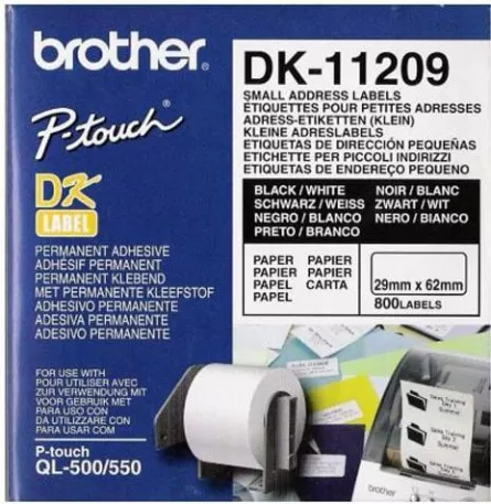 Rola Etichete Brother DK11209 Small Address Label, 29mm x 62mm x 800