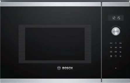 Cuptor cu microunde incorporabil Bosch BEL554MS0, 900W, 25 l, afisaj electronic, Negru/Inox