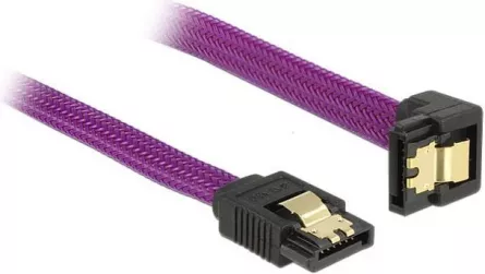 Cablu SATA III 6 Gb/s 30cm drept/unghi Premium, Delock 83695