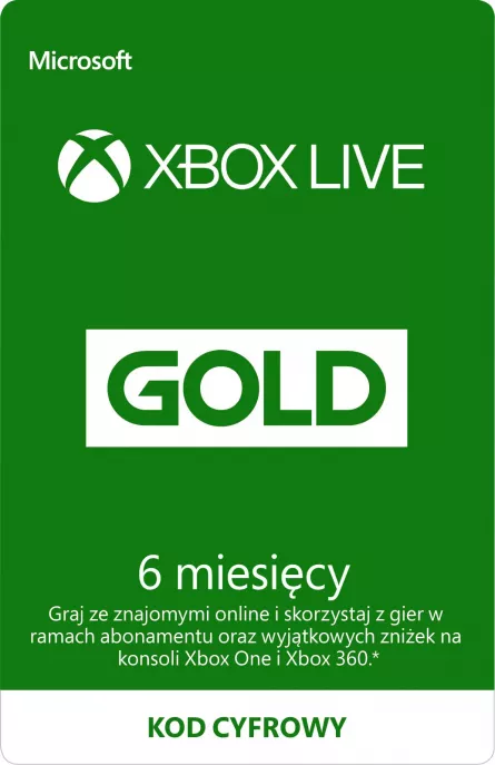 Gift card microsoft Microsoft Xbox Gold 6mo Indirect PL
