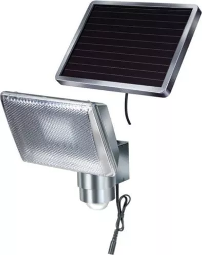 Lampa solara Brennenstuhl cu LED si senzor miscare pentru securitate, Otel inoxidabil, IP44, Argintiu