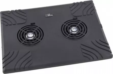 Cooler laptop Esperanza Titanium Zonda, 2 ventilatoare, pana la 15,6&quot;, Negru