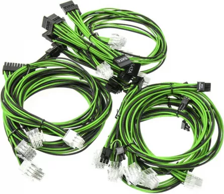 set de cabluri pentru alimentarea cu energie, negru si verde (SF-1000CS-BKGR)