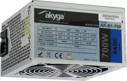 Sursa alimentare pentru carcase Akyga Basic ATX Power Supply 700W AK-B1-700 Fan12cm P8 5xSATA PCI-E
