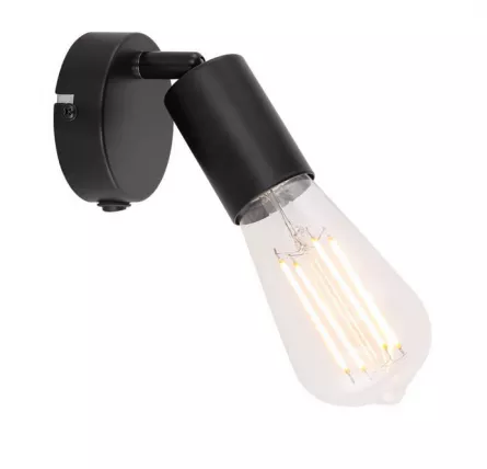 Aplica de perete Globo Martha 54008-1, Bec maxim 60W neinclus, Fara abajur, Negru