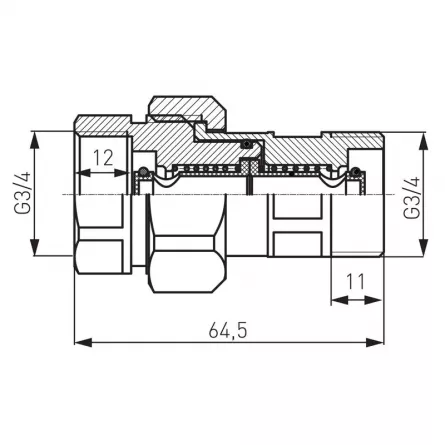 Conector rapid olandez cu supapa 3/4&rdquo; FI-FE pentru vase de expansiune