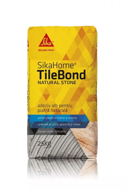 Adeziv marmura si piatra naturala interior / exterior Sika Tilebond Natural Stone 25 kg