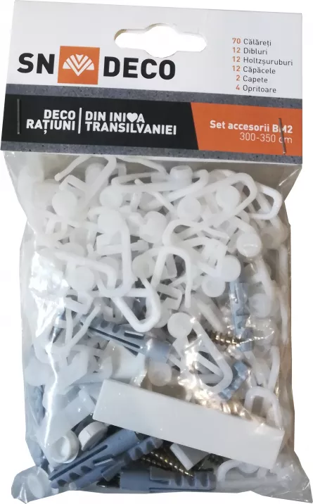 Accesorii SN Deco sina tavan BM2 cu 2 canale pentru sina de  300-350 cm culoare alb