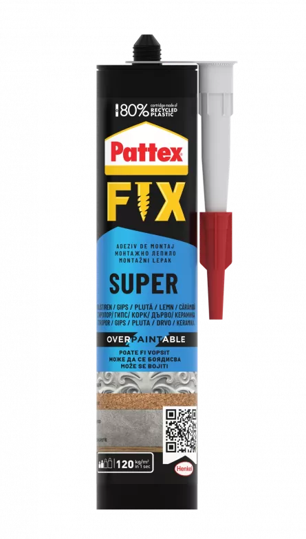 Adeziv de montaj Pattex Fix Super, alb, 400 g