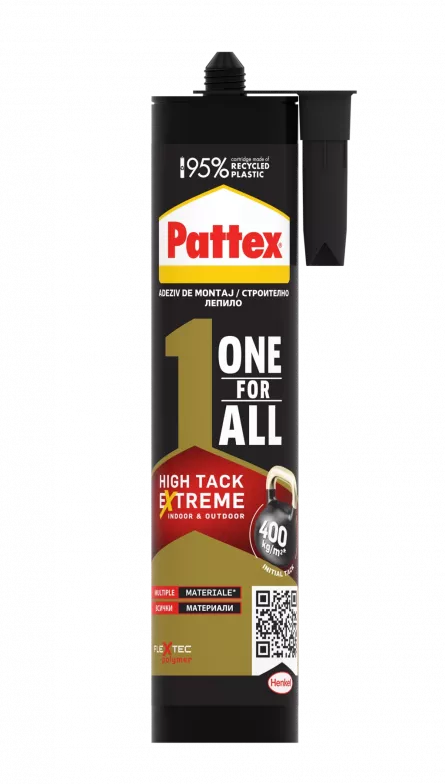 Adeziv de montaj Pattex One For All High Tack, alb, 440 g