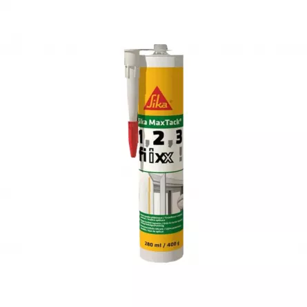 Adeziv mono-component pe baza de dispersie copolimerica de apa, cu rezistenta ridicata. Sika Maxtack, ambalare 400 ml, culoare alba