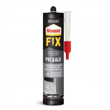 Adeziv pentru montaj, PVC/Aluminiu, pentru interior, Moment Fix PVC & Alu, ambalare 440 g