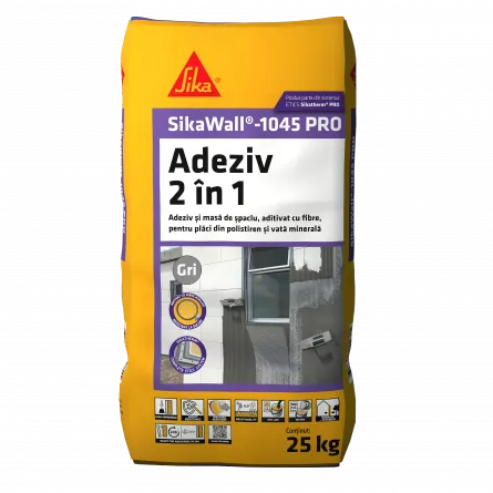 Adeziv si masa de spaclu Sika Wall 1045 Pro, ambalare 25 kg