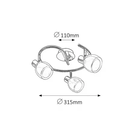 Aplica Dave, dulie 3 x E14, Rabalux 6837
