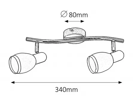 Aplica Elite 6061, 2 x E14, IP20, crom