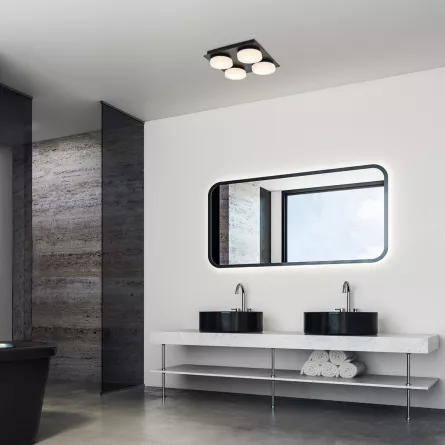 Aplica LED pentru baie Attichus D28, Rabalux 75004, putere 21 W, culoare neagra