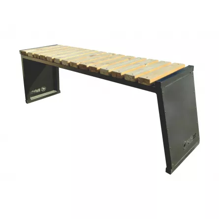 Banca fara spatar, metal + lemn, 430 x 1450 x 470 mm
