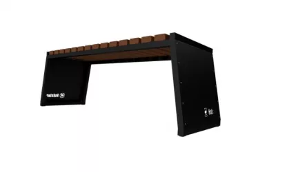 Banca fara spatar, metal + lemn, 430 x 1450 x 470 mm