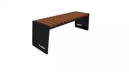 Banca fara spatar, metal + lemn, 430 x 1450 x 470 mm