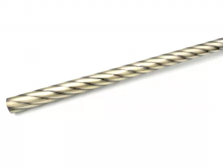 Bara fier forjat pentru galerie grosime 25 mm efect spiralat aur antic 240 cm