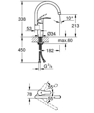 Baterie bucatarie Eurosmart, Grohe 33202002