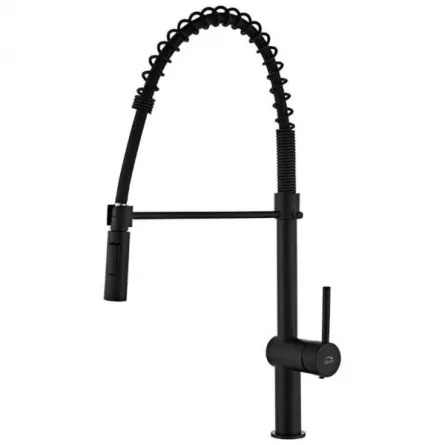 Baterie bucatarie Laveo RHEA BLD 76SD, pipa flexibila, negru