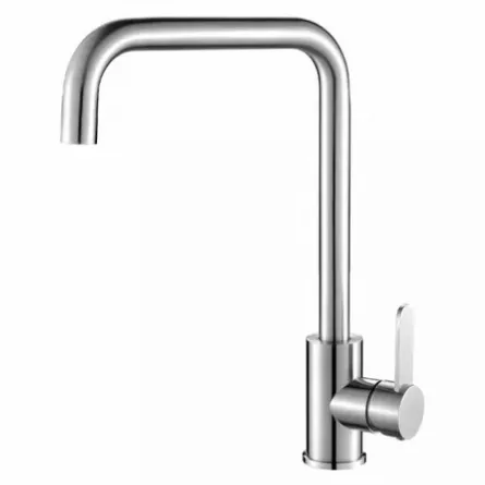 Baterie bucatarie verticala, cu pipa L, inox satinat