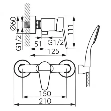 Baterie dus Ferro Isso BIS77, set de dus inclus, crom