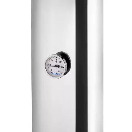 Boiler baie 110 L, combustibil solid si electric + serpentina – INXEL 110S