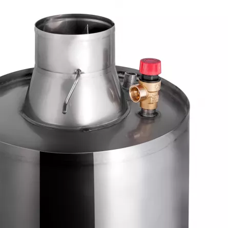 Boiler baie 110 L, combustibil solid si electric + serpentina – INXEL 110S