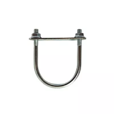 Brida zincata pentru prindere panouri bordurate pe stalpi profil rotund diametru 48.3 mm