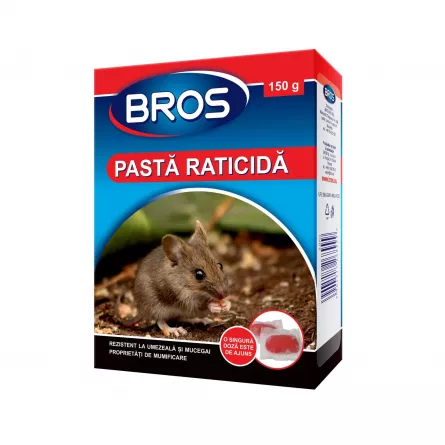 Bros Pasta raticida pentru soareci si sobolani, ambalare 150 g