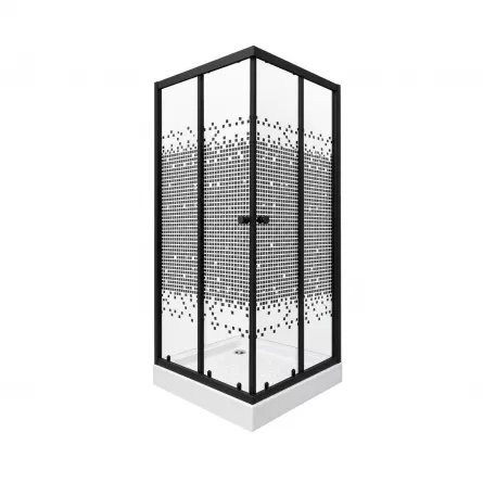 Cabina de dus 18G0056, dimensiune 90 x 90 x 195 cm, sticla securizata, cu model