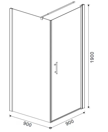 Cabina de dus model 15F045, dimensiuni 90 x 90 x 190 cm