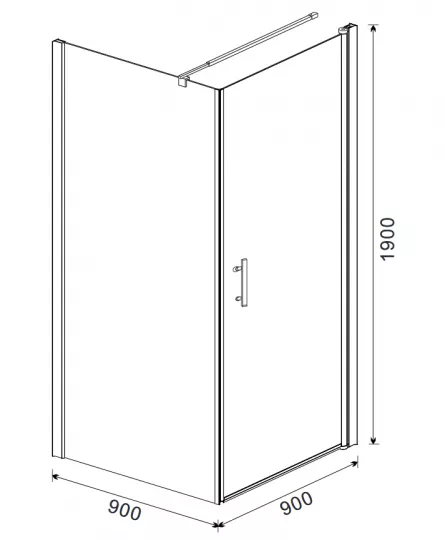 Cabina de dus, model 656A8, dimensiune 90 x 90 x 190 cm