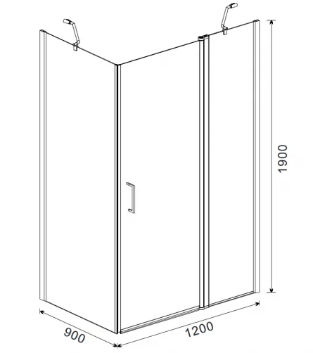 Cabina de dus model 70041, dimensiuni 90 x 120 x 190 cm